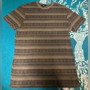 EARTHBOUND Men’s Olive Green Aztec Boho T Shirt Medium